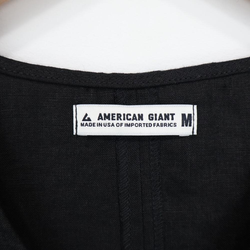 American Giant Women's Linen V Neck Sleeveless Dress Black Size Medium NWOT - Picture 3 of 6